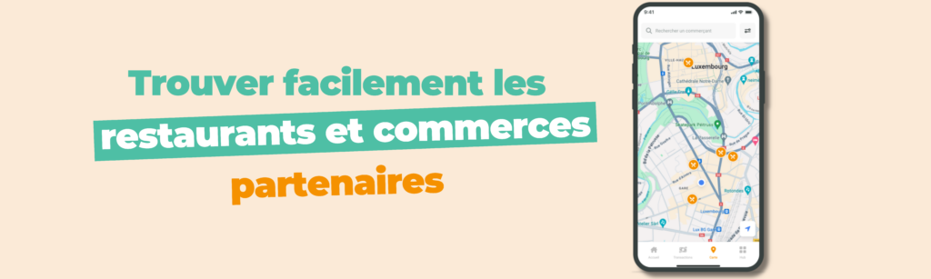 Trouver facilement les commerçants et restaurants qui acceptent les chèques-repas Up via l’app mobile